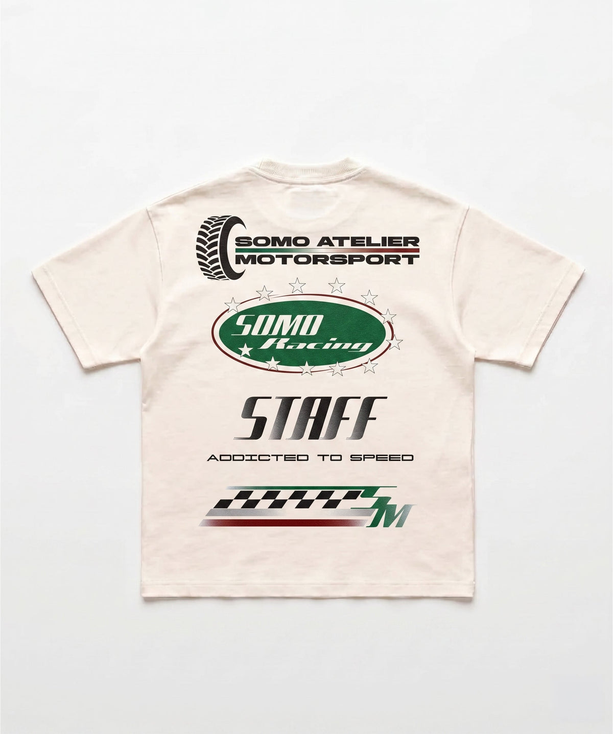 SoMo Atelier Motorsport Tee — Flat-Lay